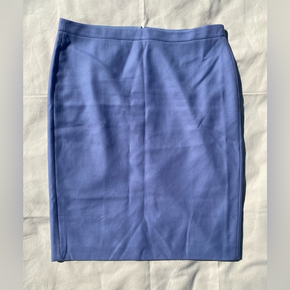 J. Crew No. 3 Pencil Skirt 100% Wool Soft Periwinkle Skirt Knee Length EUC - Picture 1 of 6